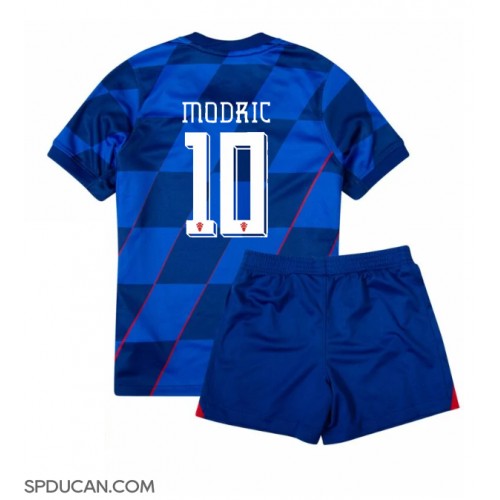 Dječji Nogometni Dres Hrvatska Luka Modric #10 Gostujuci EP 2024 Kratak Rukav (+ Kratke hlače)